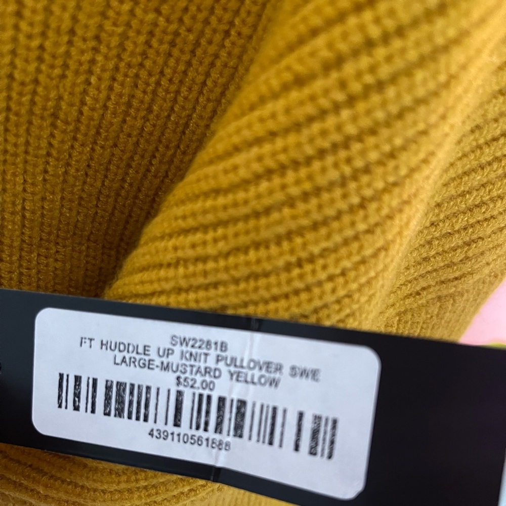 Huddle Up Mustard Yellow Knit Pullover Sweater